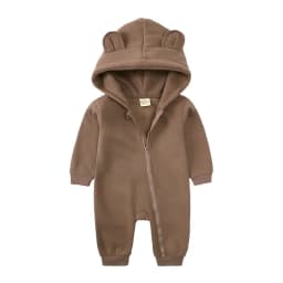 Spring Autumn Baby Girl Romper Fashion Solid Color Newborn Baby Clothes Cotton Long Sleeve Hooded Infant Romper 3-18 Months