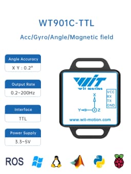 WitMotion WT901C High-Precision 9-Axis AHRS Inclinometer Accelerometer+Gyroscope+Angle+Magnet Field(XYZ), Provide PC/Android App