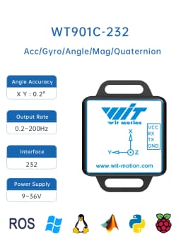 WitMotion WT901C High-Precision 9-Axis AHRS Inclinometer Accelerometer+Gyroscope+Angle+Magnet Field(XYZ), Provide PC/Android App