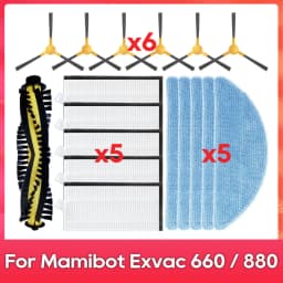 Compatible For ( Mamibot Exvac 660 / 880 / 650 Platinum ) Main Side Brush Filter Mop Rag Robot Vacuum Cleaner Part Accessory