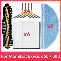 Compatible For ( Mamibot Exvac 660 / 880 / 650 Platinum ) Main Side Brush Filter Mop Rag Robot Vacuum Cleaner Part Accessory