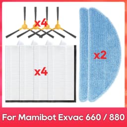 Compatible For ( Mamibot Exvac 660 / 880 / 650 Platinum ) Main Side Brush Filter Mop Rag Robot Vacuum Cleaner Part Accessory