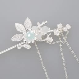 Womens Crystal Hair Clasp Flowers Shape Design Y2K Silver Step Shake Hanfu Hair Stick with Tassel Headwear Hairpins Jewelry