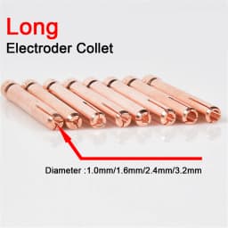 Argon Welding TIG Torch Consumable 1.0mm 1.6mm 2.0mm 2.4mm 3.0mm 3.2mm WP17 WP18 WP26 TIG Tungstens Electrodes Collet