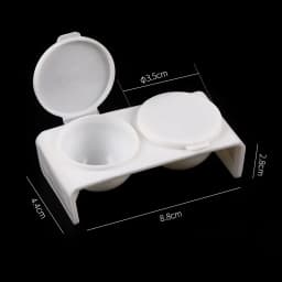 2Pcs White Acrylic Liquid Dappen Dish, Twin Cup Nail Art Pigment Holder for Monomer Nail Brushes Washing Manicure Tool