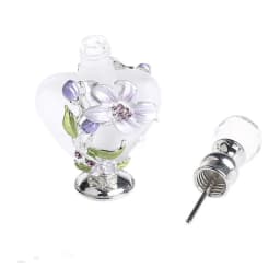 1pc Vintage Perfume Glass Bottle Flower Manual Painting Orchid Pattern Heart Shape 10ml Frosted Matte Tube Empty Refillable Gift
