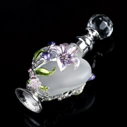 1pc Vintage Perfume Glass Bottle Flower Manual Painting Orchid Pattern Heart Shape 10ml Frosted Matte Tube Empty Refillable Gift