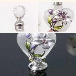 1pc Vintage Perfume Glass Bottle Flower Manual Painting Orchid Pattern Heart Shape 10ml Frosted Matte Tube Empty Refillable Gift