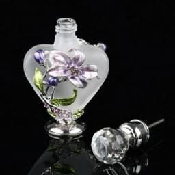 1pc Vintage Perfume Glass Bottle Flower Manual Painting Orchid Pattern Heart Shape 10ml Frosted Matte Tube Empty Refillable Gift