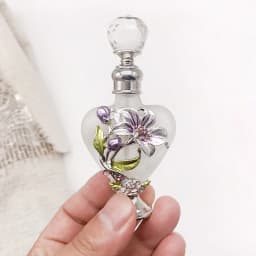 1pc Vintage Perfume Glass Bottle Flower Manual Painting Orchid Pattern Heart Shape 10ml Frosted Matte Tube Empty Refillable Gift
