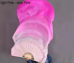 Hot-Sale 1pair/2pcs Real Silk Belly Dance Veil Fans Bamboo Handmade Dyed Performance Long Fan BellyDance 100% Real Silk Fan Veil