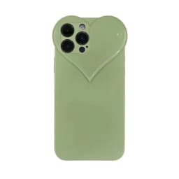 3D Love Heart Cute Phone Case For iPhone Air 14 11 12 13 15 16 17 Pro Max Candy Color Solid Soft Silicone Tpu Back Cover