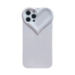 3D Love Heart Cute Phone Case For iPhone Air 14 11 12 13 15 16 17 Pro Max Candy Color Solid Soft Silicone Tpu Back Cover