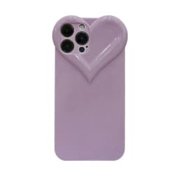 3D Love Heart Cute Phone Case For iPhone Air 14 11 12 13 15 16 17 Pro Max Candy Color Solid Soft Silicone Tpu Back Cover