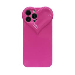 3D Love Heart Cute Phone Case For iPhone Air 14 11 12 13 15 16 17 Pro Max Candy Color Solid Soft Silicone Tpu Back Cover