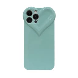 3D Love Heart Cute Phone Case For iPhone Air 14 11 12 13 15 16 17 Pro Max Candy Color Solid Soft Silicone Tpu Back Cover