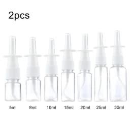 2pcs New White Nasal Spray Pump Empty Plastic Bottles Refillable Sprayer Health Nose Mist For Medical Packaging Accessories