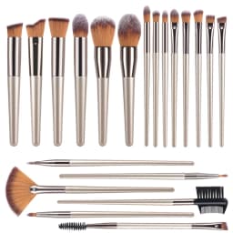 Hot Champagne Makeup Brushes Set for Women Cosmetic Foundation Powder Blush Eyeshadow Kabuki Blending Make Up Brush Beauty Tools