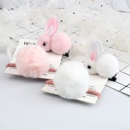 Soft Hairball Hair Bands Accessories Cute Plush Rabbit Elastic Hair Ties Sweet Bunny Hair Clip Headwear Gift For Women Girl Kids