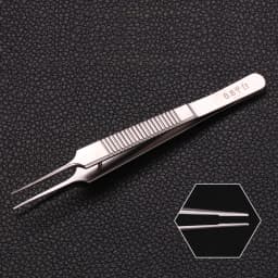 Stainless Steel Tweezers 10 cm Surgical Forceps Dental Insturment with 0.6 0.4 0.8mm teeth