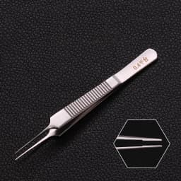 Stainless Steel Tweezers 10 cm Surgical Forceps Dental Insturment with 0.6 0.4 0.8mm teeth