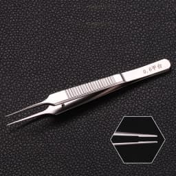 Stainless Steel Tweezers 10 cm Surgical Forceps Dental Insturment with 0.6 0.4 0.8mm teeth
