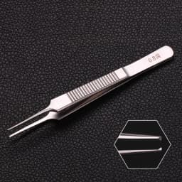 Stainless Steel Tweezers 10 cm Surgical Forceps Dental Insturment with 0.6 0.4 0.8mm teeth