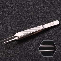 Stainless Steel Tweezers 10 cm Surgical Forceps Dental Insturment with 0.6 0.4 0.8mm teeth