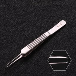 Stainless Steel Tweezers 10 cm Surgical Forceps Dental Insturment with 0.6 0.4 0.8mm teeth