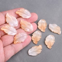 10pcs Leaf Petal Shape 28x17mm Lampwork Glass Loose Pendants Beads for Jewelry Making DIY Handmade Crafts Findings