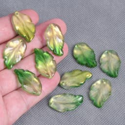 10pcs Leaf Petal Shape 28x17mm Lampwork Glass Loose Pendants Beads for Jewelry Making DIY Handmade Crafts Findings