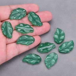 10pcs Leaf Petal Shape 28x17mm Lampwork Glass Loose Pendants Beads for Jewelry Making DIY Handmade Crafts Findings