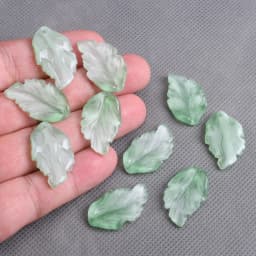 10pcs Leaf Petal Shape 28x17mm Lampwork Glass Loose Pendants Beads for Jewelry Making DIY Handmade Crafts Findings