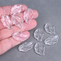 10pcs Leaf Petal Shape 28x17mm Lampwork Glass Loose Pendants Beads for Jewelry Making DIY Handmade Crafts Findings