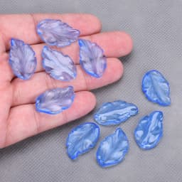 10pcs Leaf Petal Shape 28x17mm Lampwork Glass Loose Pendants Beads for Jewelry Making DIY Handmade Crafts Findings