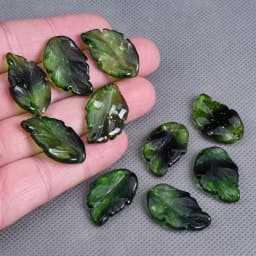 10pcs Leaf Petal Shape 28x17mm Lampwork Glass Loose Pendants Beads for Jewelry Making DIY Handmade Crafts Findings