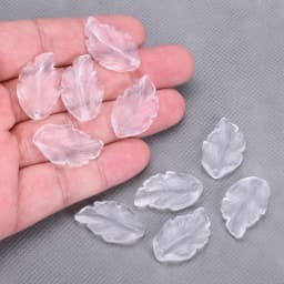 10pcs Leaf Petal Shape 28x17mm Lampwork Glass Loose Pendants Beads for Jewelry Making DIY Handmade Crafts Findings
