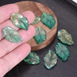 10pcs Leaf Petal Shape 28x17mm Lampwork Glass Loose Pendants Beads for Jewelry Making DIY Handmade Crafts Findings