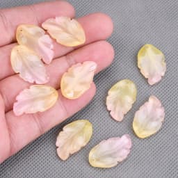 10pcs Leaf Petal Shape 28x17mm Lampwork Glass Loose Pendants Beads for Jewelry Making DIY Handmade Crafts Findings