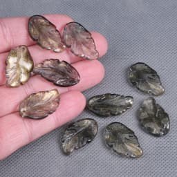 10pcs Leaf Petal Shape 28x17mm Lampwork Glass Loose Pendants Beads for Jewelry Making DIY Handmade Crafts Findings
