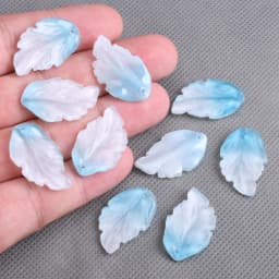 10pcs Leaf Petal Shape 28x17mm Lampwork Glass Loose Pendants Beads for Jewelry Making DIY Handmade Crafts Findings