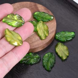 10pcs Leaf Petal Shape 28x17mm Lampwork Glass Loose Pendants Beads for Jewelry Making DIY Handmade Crafts Findings