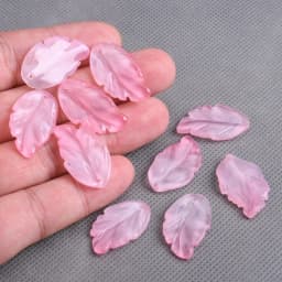 10pcs Leaf Petal Shape 28x17mm Lampwork Glass Loose Pendants Beads for Jewelry Making DIY Handmade Crafts Findings