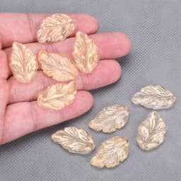 10pcs Leaf Petal Shape 28x17mm Lampwork Glass Loose Pendants Beads for Jewelry Making DIY Handmade Crafts Findings