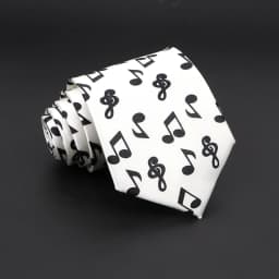 Hot Classic Men's Music Tie Piano Guitar Musical Notes Star Poker Necktie Smooth Soft Black Wihte Novelty Accessories Ties Gift