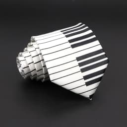 Hot Classic Men's Music Tie Piano Guitar Musical Notes Star Poker Necktie Smooth Soft Black Wihte Novelty Accessories Ties Gift