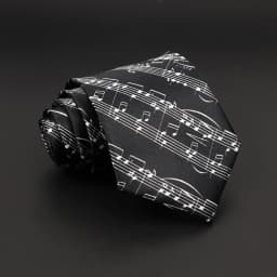 Hot Classic Men's Music Tie Piano Guitar Musical Notes Star Poker Necktie Smooth Soft Black Wihte Novelty Accessories Ties Gift