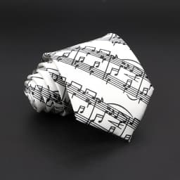 Hot Classic Men's Music Tie Piano Guitar Musical Notes Star Poker Necktie Smooth Soft Black Wihte Novelty Accessories Ties Gift
