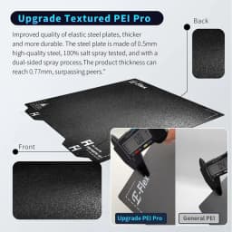 For Voron PEI Double Sided Black Texured PEI Pro Coated Spring Steel Sheet Build Plate 120/300/355mm For 3D Printer Parts