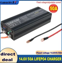 14.6V 80A 50A Battery Charger Lifepo4 Charger Current and Fixed Voltage 100V 240V Power Adapter with Display 40A 30A 20A